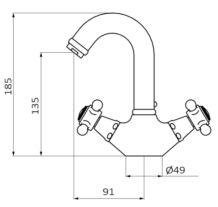 GRB CLASSICAL Monoblock 1866 Bateria umywalkowa rys.png