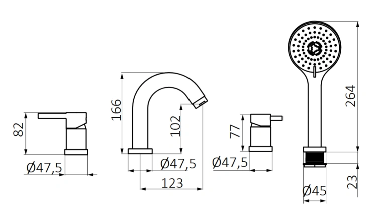 GRB TIME Bateria wannowa stojąca-nawannowa rys.png