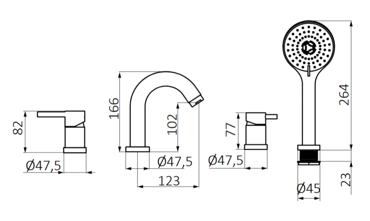 GRB TIME Bateria wannowa stojąca-nawannowa rys.png