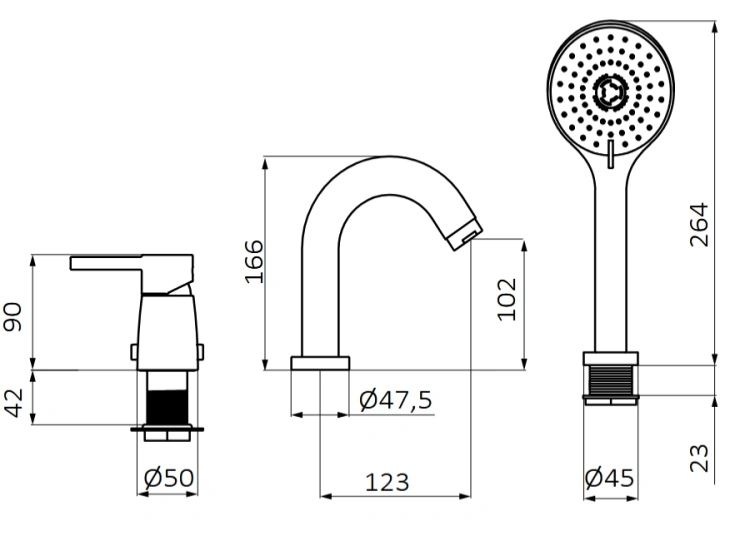 GRB TIME Bateria wannowa 3 otworowa rys.png