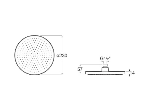 Roca Rainsense Głowica prysznicowa okrągła30mm ABS rys.jpg