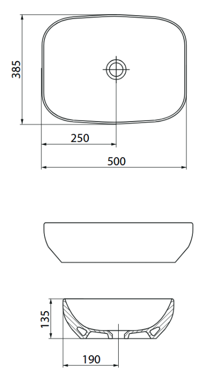 Meissen Keramik Umywalka nablatowa FARVA 50x38 prostokątna.png