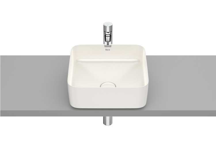 Roca INSPIRA SQUARE Umywalka 37x37 FINECERAMIC®, BEŻ. A327532650 BudoHurt.com Łódź.jpg