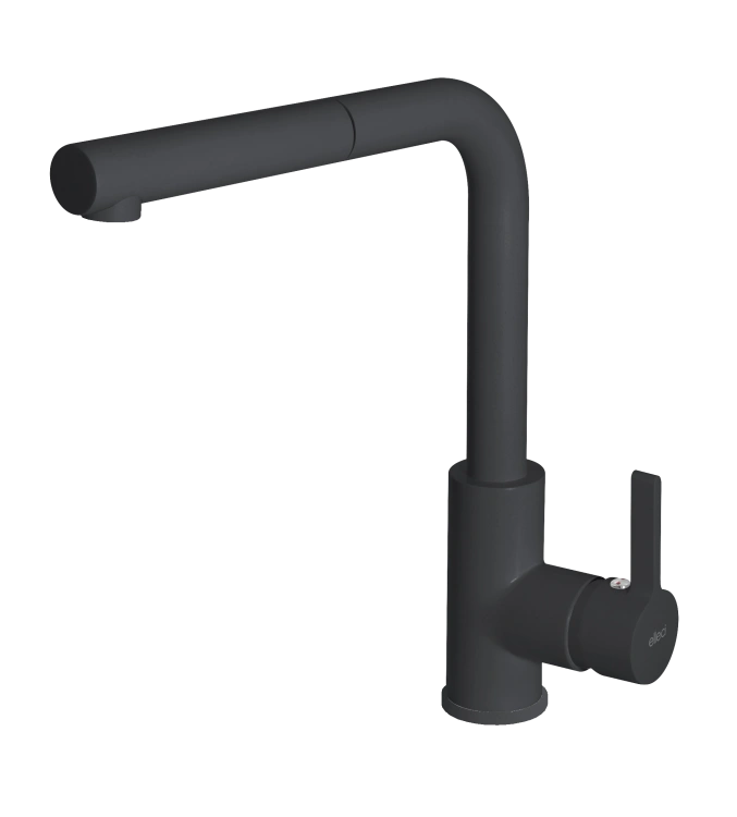 Elleci SHELL PLUS C02 Bateria zlewozmywakowa z wyciąganą wylewką, Czarny mat. MGKC0240 BudoHurt.com.png