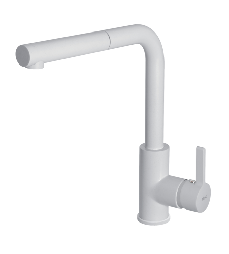 Elleci SHELL PLUS C02 Bateria zlewozmywakowa z wyciąganą wylewką, Biały mat. MGKC0268 BudoHurt.com.png