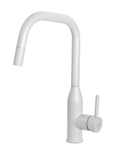 Elleci DORA PLUS Bateria zlewozmywakowa z wyciąganą wylewką, Biały mat. MGKDRP68. MGKC0168 .png