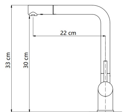 Elleci Allora CROSS-Q Bateria zlewozmywakowa do filtra z wyciąganą wylewką, Złoto szczotkowane. ABQC-GD rys. BudoHurt.com.png